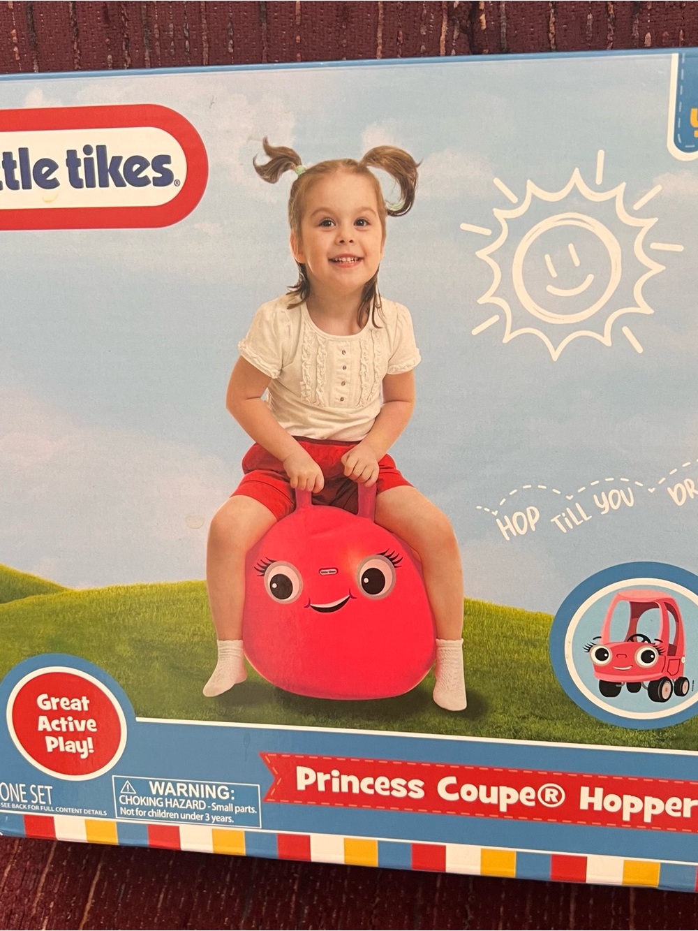 NIB Little Tikes Princess Coupe Hopper Ball Red Bouncer Toy 3+